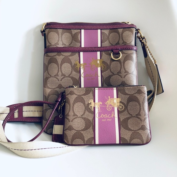 Coach Monogram Crossbody Bag and Wristlet - Picture 2 of 2